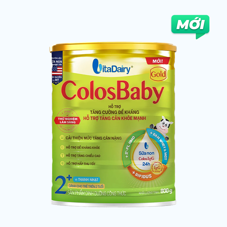 Sữa bột dinh dưỡng ColosBaby Gold 2+ Cho Trẻ trên 2 tuổi (Lon 800g)
