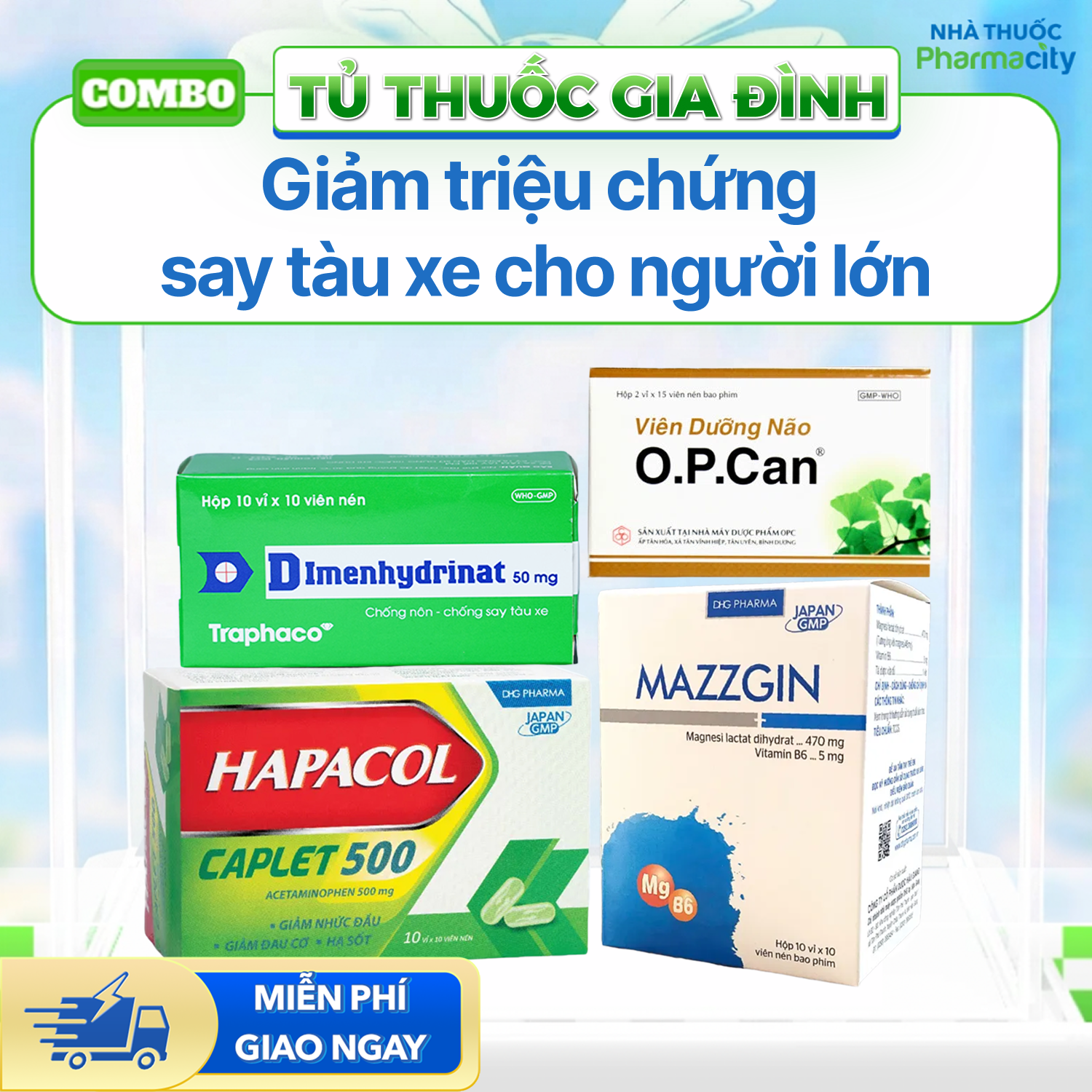 Nhóm sản phẩm giảm triệu chứng say tàu xe cho người lớn