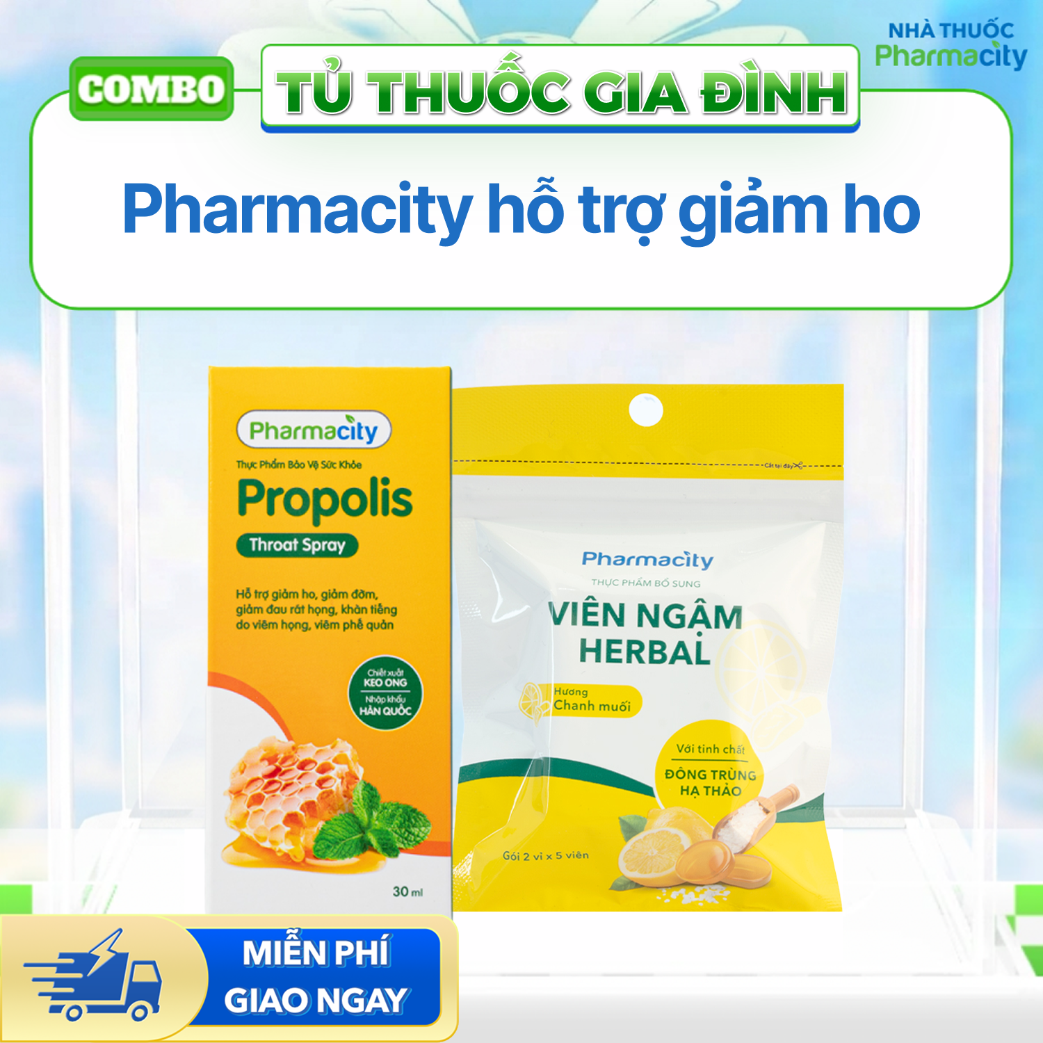 Combo Pharmacity hỗ trợ giảm ho