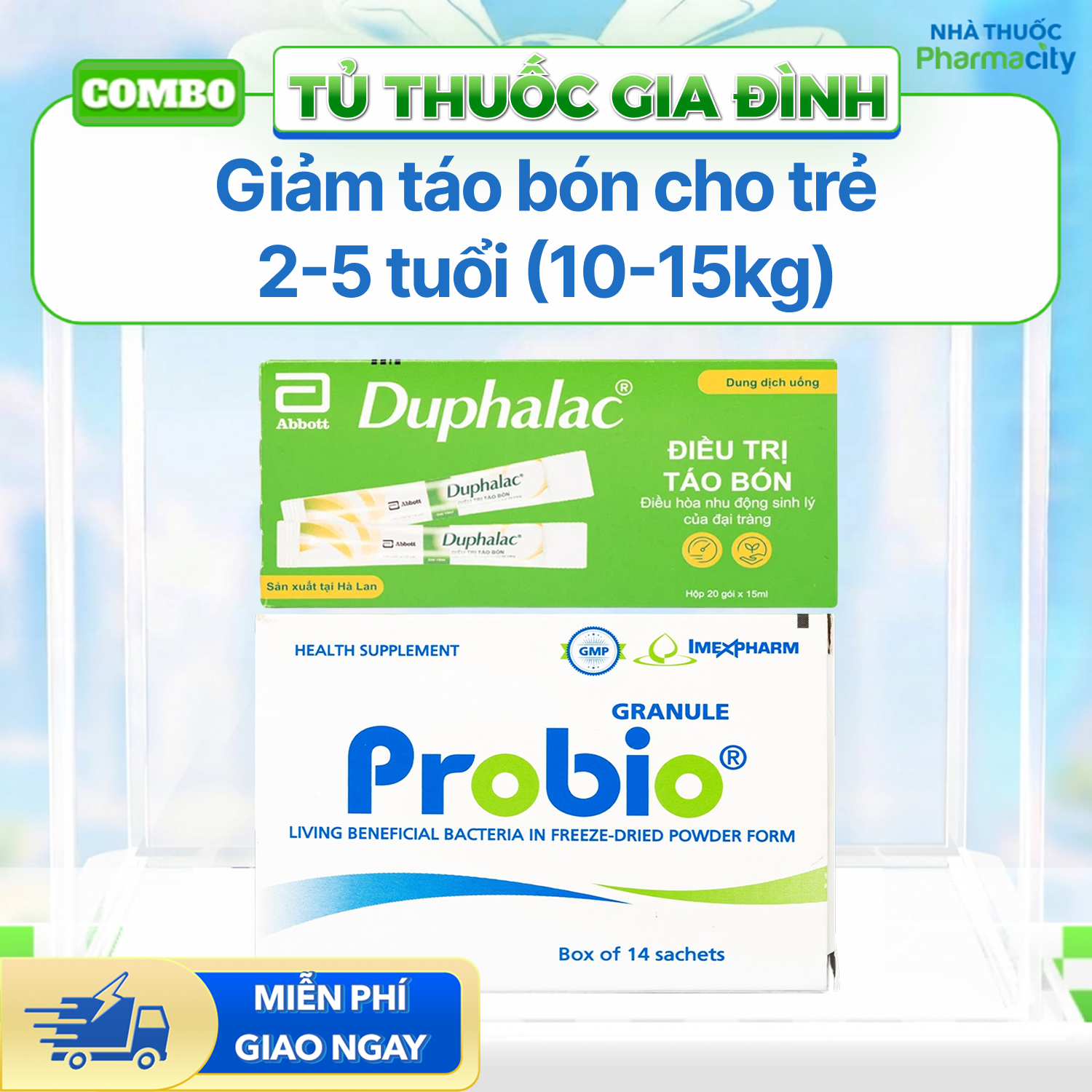 Nhóm sản phẩm giảm táo bón cho trẻ 2-5 tuổi (Cân nặng 10-10.15kg)