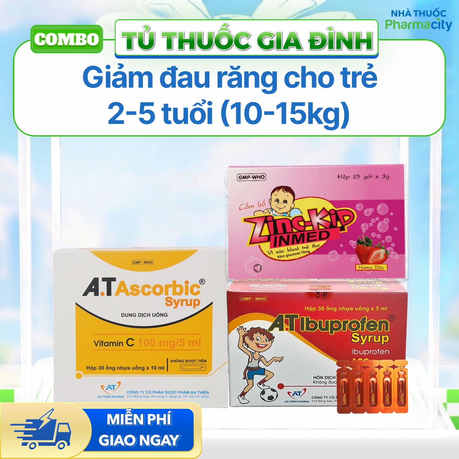 Nhóm sản phẩm giảm đau răng cho trẻ 2-5 tuổi (Cân nặng 10-10.15kg)