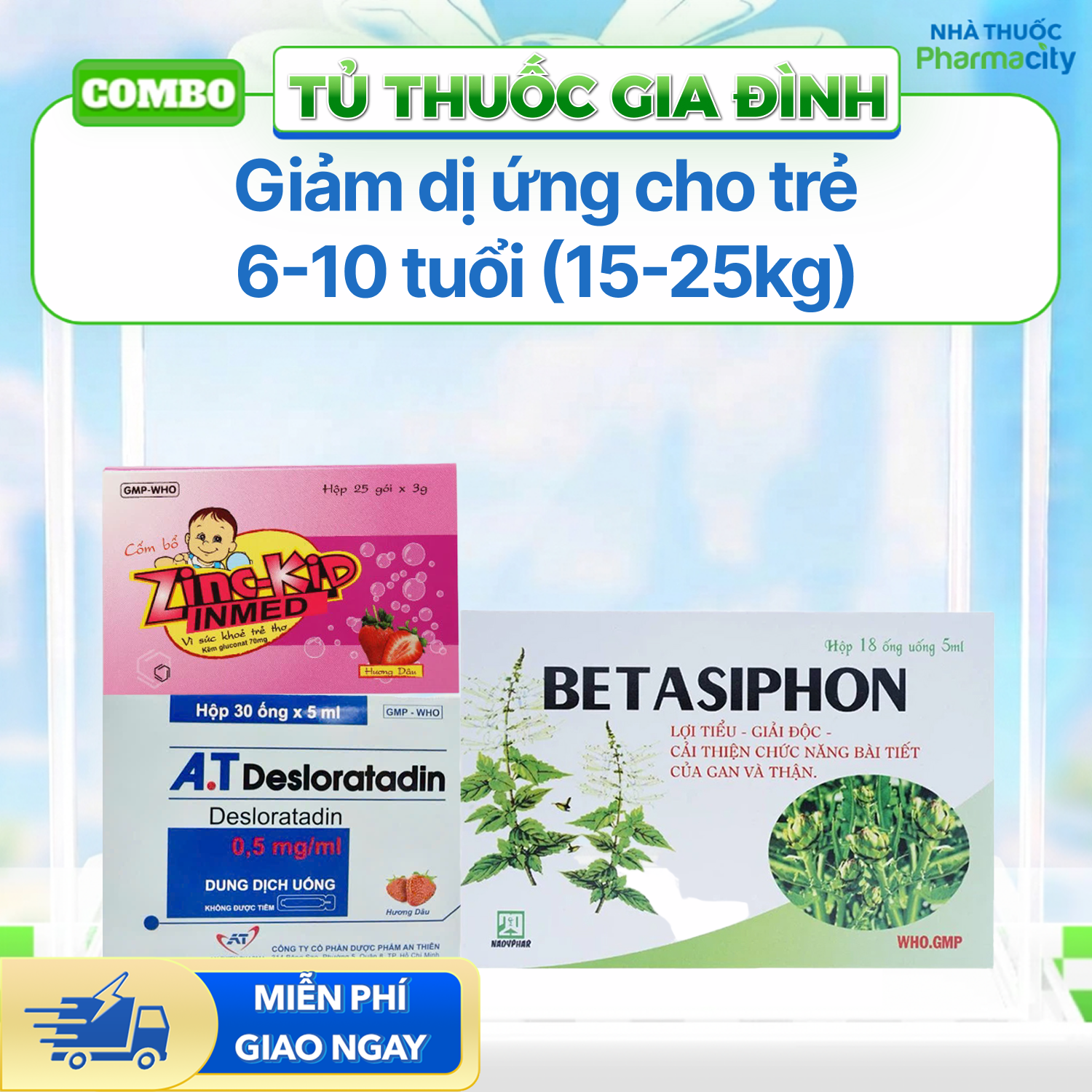 Nhóm sản phẩm giảm dị ứng cho trẻ 6-10 tuổi (Cân nặng 15-15.25kg)