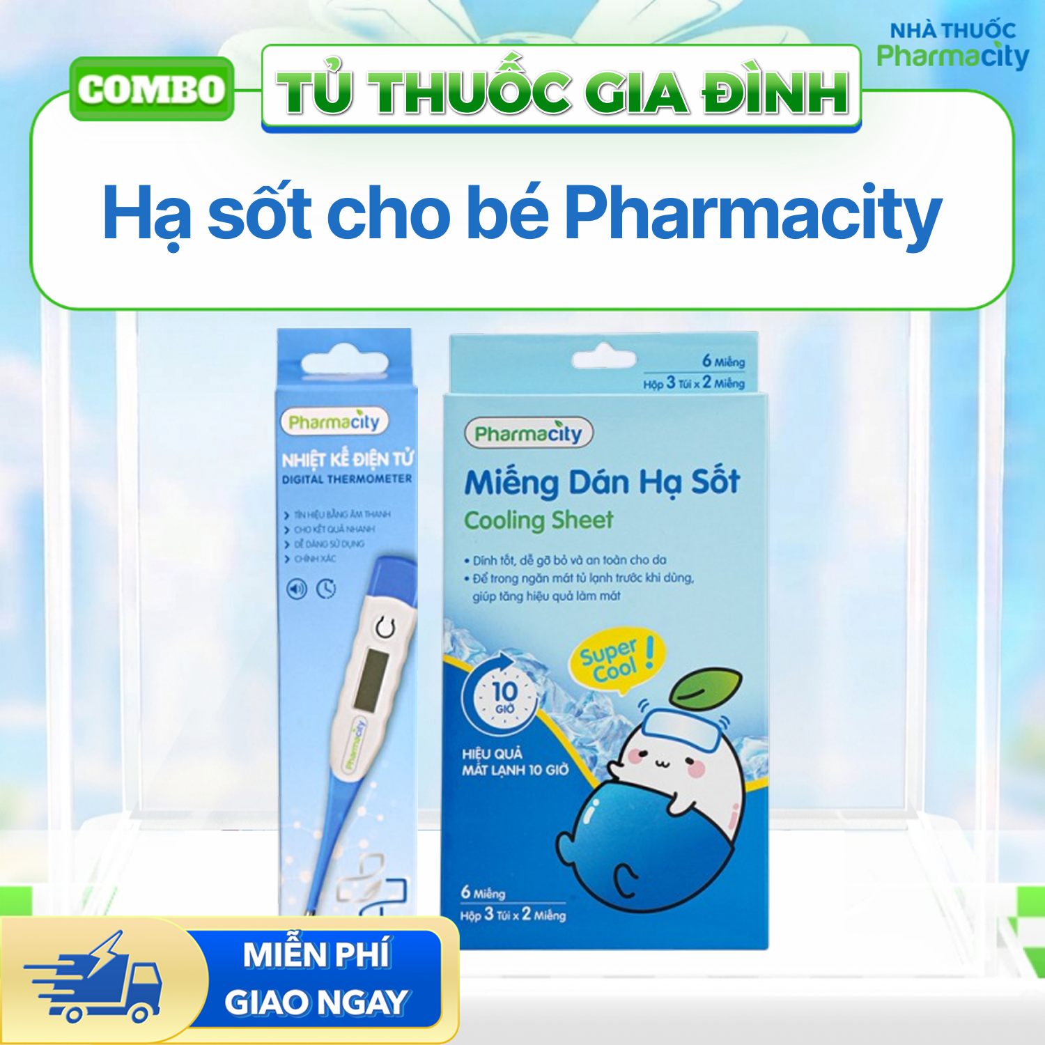 Combo hạ sốt cho bé Pharmacity