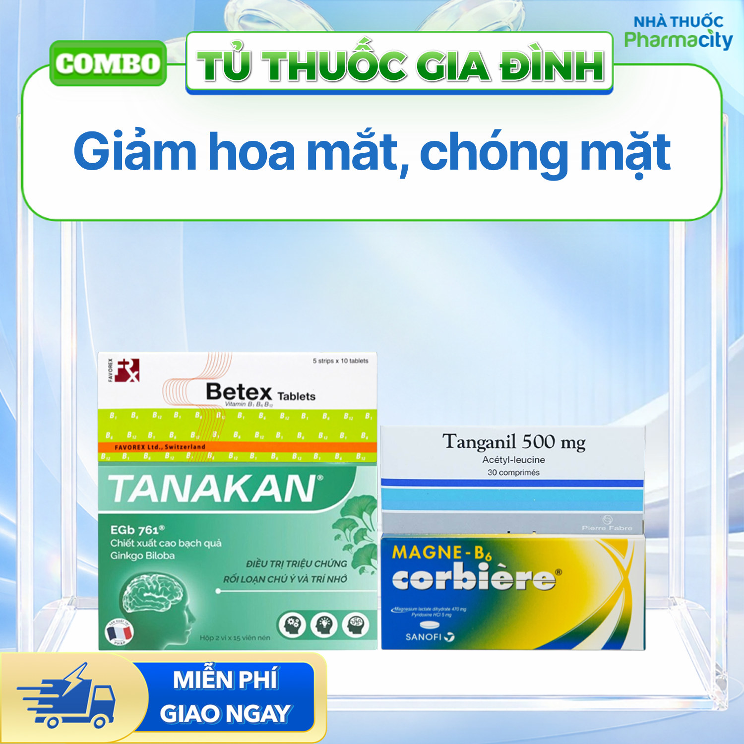 Combo Giảm hoa mắt, chóng mặt