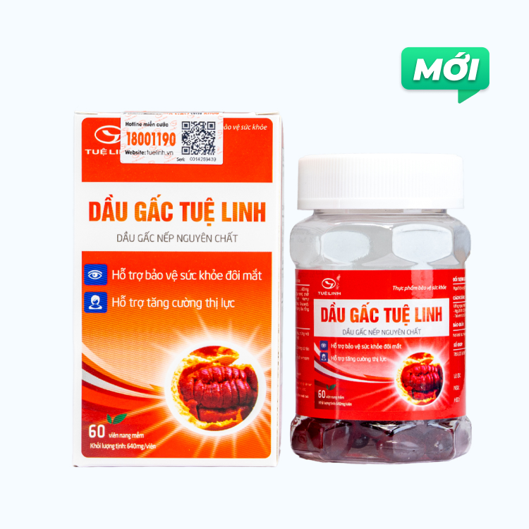 Thực phẩm bảo vệ sức khoẻ Dầu Gấc Tuệ Linh hỗ trợ tăng cường thị lực (60 viên)