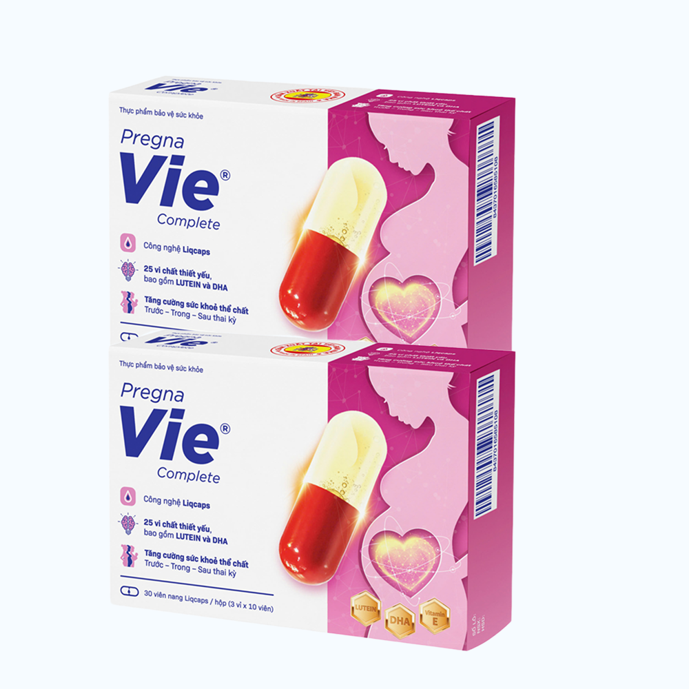 Combo 3 Hộp thực phẩm bảo vệ sức khỏe Pregnavie Complete hỗ trợ sức khỏe phụ nữ mang thai và cho con bú (Hộp 30 viên)