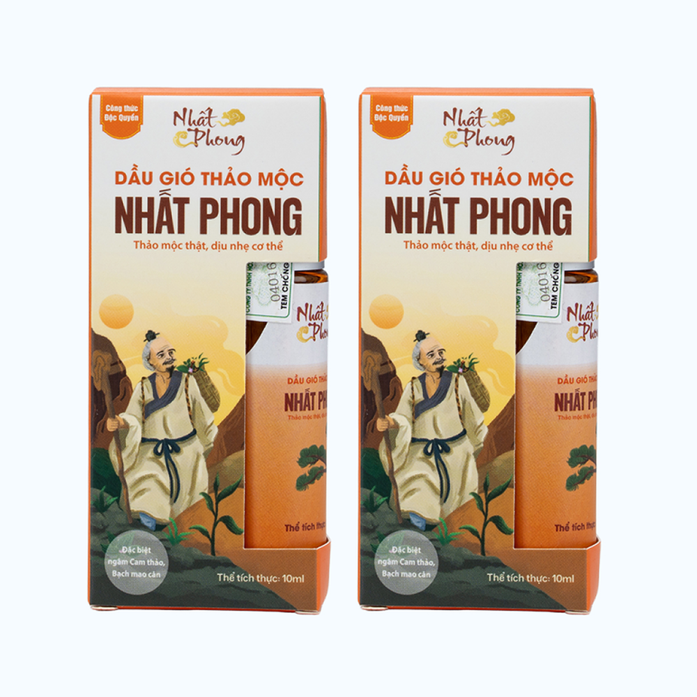 Combo 2 Chai Dầu gió bi lăn thảo mộc Nhất Phong (Chai 10ml)