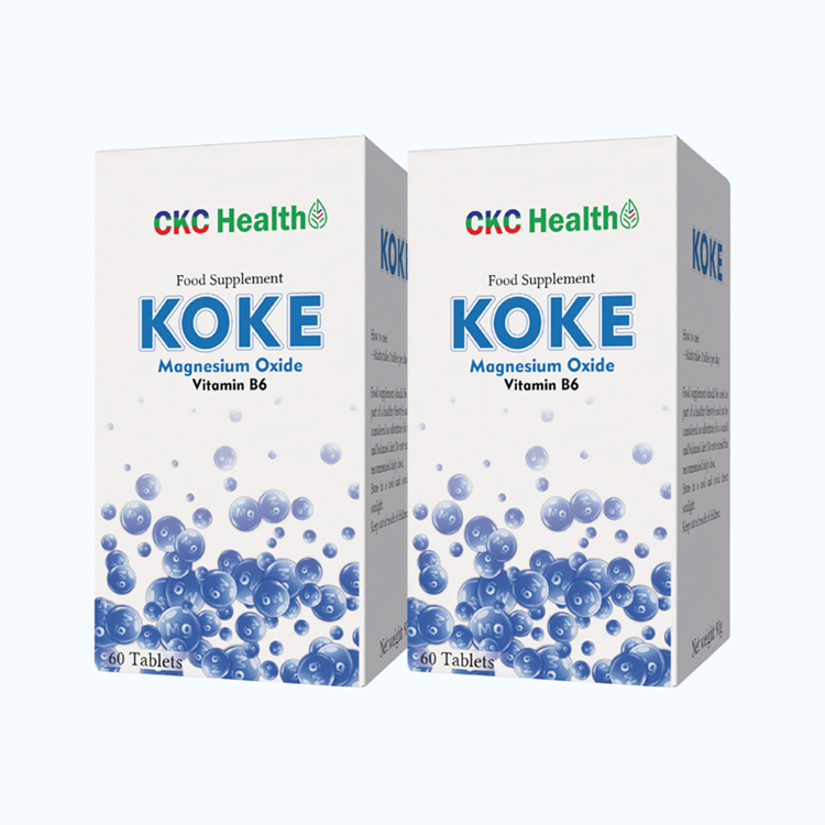 Combo 2 Hộp Thực phẩm bảo vệ sức khoẻ Koke Bổ Sung Magie (Hộp 60 Viên)