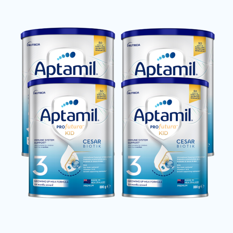 Combo 4 Lon Sữa bột dinh dưỡng Aptamil Profutura 3 Cesar cho trẻ trên 2 tuổi (Lon 800g)