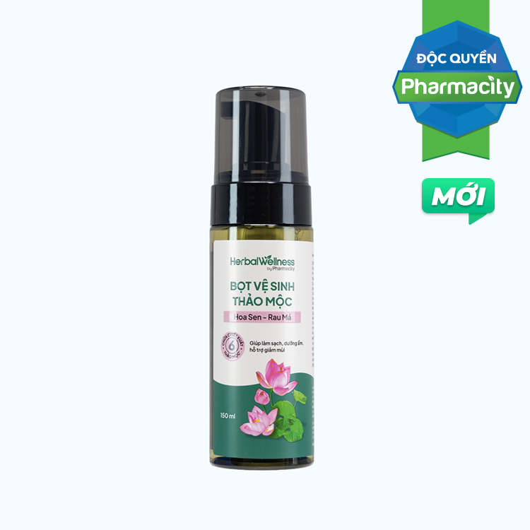 Herbal Wellness Bọt Vệ Sinh Thảo Mộc Hoa Sen - Rau Má (Chai 150ml)