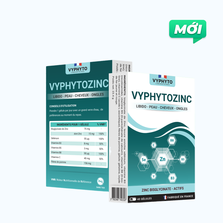 VYPHYTO ZINC BISGLYCINATE Hỗ Trợ Tăng Sức Đề Kháng (Hộp 40 viên)