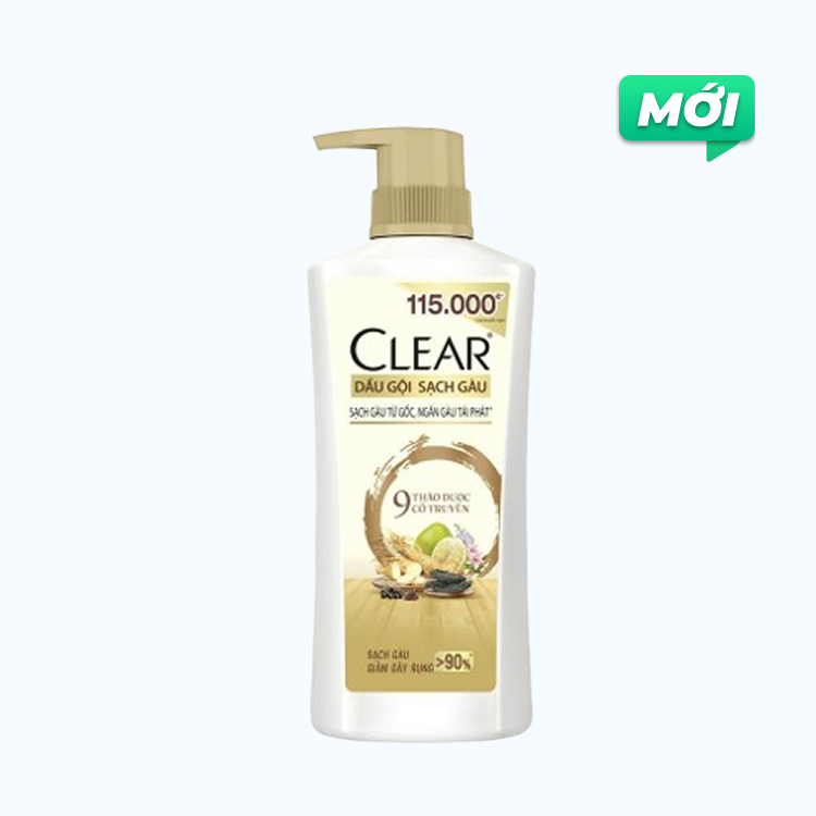 Dầu gội Clear 9 thảo dược cổ truyền làm sạch gàu 350g