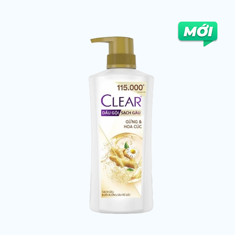 Dầu gội Clear gừng & hoa cúc sạch gàu nuôi dưỡng tóc 350g
