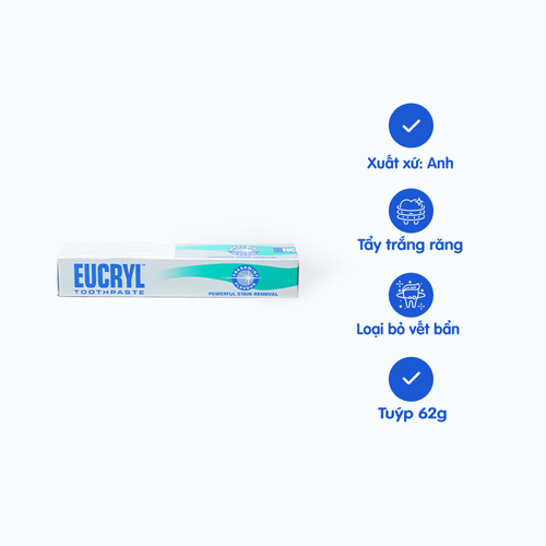 Kem đánh răng tẩy trắng vị bạc hà Eucryl Freshmint Toothpaste (62g)