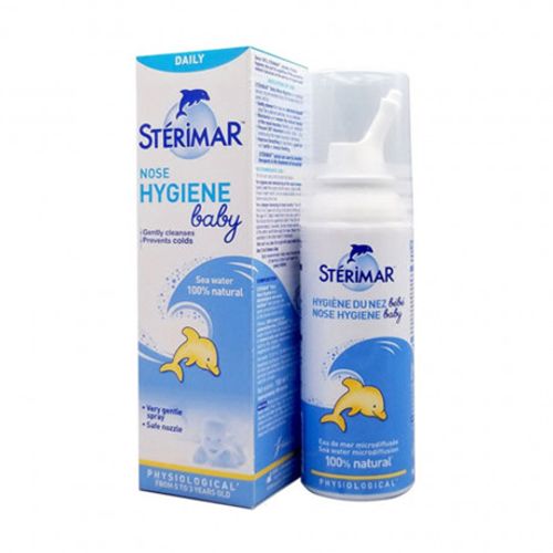Dung dịch xịt mũi trẻ em STERIMAR Nose Hygiene Baby vệ sinh mũi hằng ngày, phòng ngừa bệnh tai mũi họng (Chai 50ml)