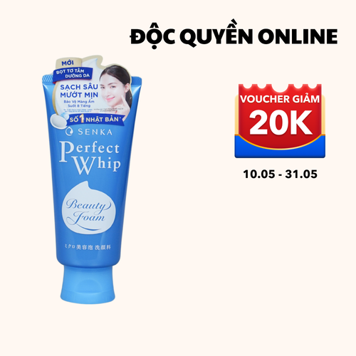 Sữa Rửa Mặt SENKA Perfect Whip Facial Foam Wash Tạo Bọt Chiết Xuất Tơ Tằm Trắng (Tuýp 120g)