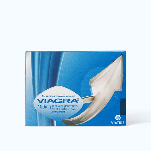 Viên nén Viagra 100mg điều trị rối loạn cương dương ở nam giới (1 vỉ x 1 viên)