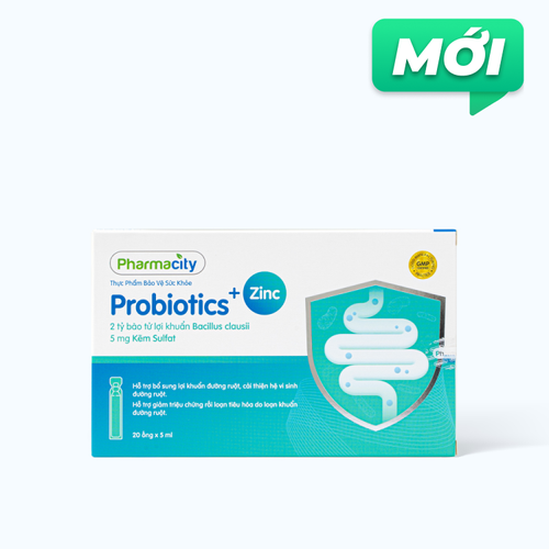 Men vi sinh dạng uống Pharmacity Probiotics + Zinc (Hộp 20 ống x5ml)