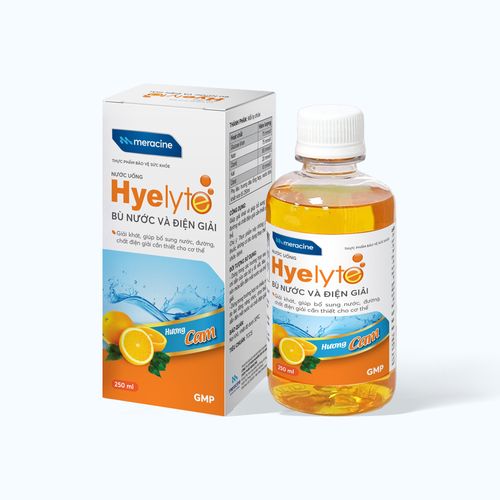 Nước uống bù nước và điện giải Hyelyte vị cam (Chai 250ml)