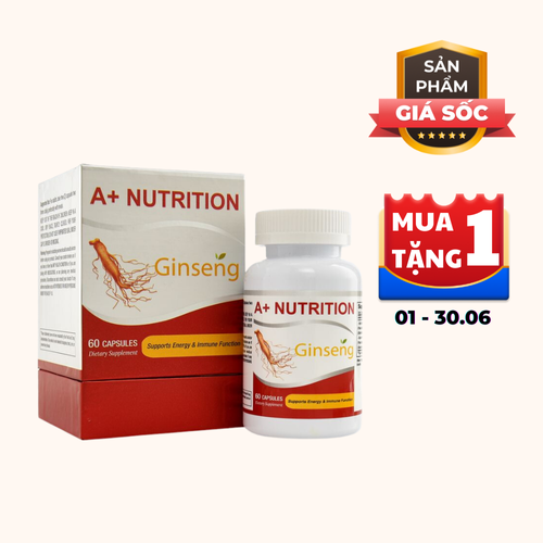 Viên uống Nature Gift A+ Nutrition Ginseng hỗ trợ tăng đề kháng cho cơ thể (Hộp 60 viên)