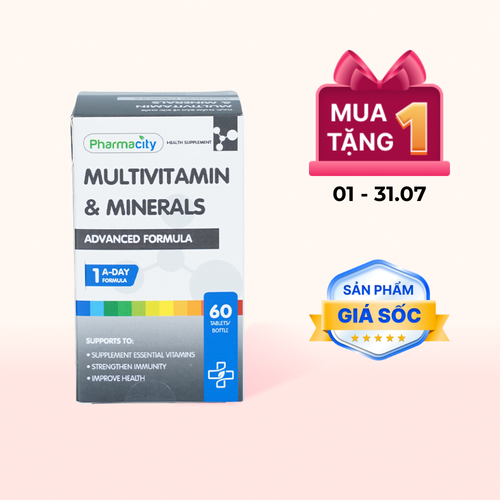 Viên uống Pharmacity Advanced Formula Mutivitamin & Minerals bổ sung vitamin, khoáng chất (60 viên)