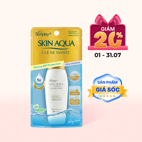 Sữa Chống Nắng SUNPLAY Skin Aqua Clear White Dưỡng Da Sáng Mịn  SPF50+ PA++++ (Tuýp 55g)