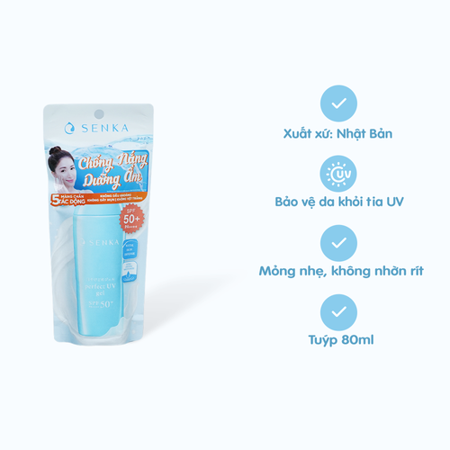 Gel Sữa Chống Nắng SENKA Perfect UV Bảo Vệ Da Khỏi Tác Hại Của Tia UV SPF50+ PA++++ (Chai 80g)