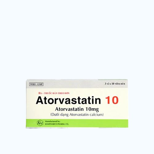 Viên nén Atorvastatin 20mg Khanh Hoa điều trị tăng cholesterol máu (3 vỉ x 10 viên)