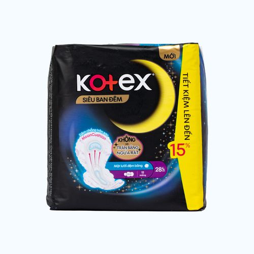 Băng vệ sinh siêu ban đêm Kotex 28cm (12 miếng)