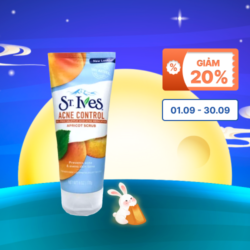 Sữa Rửa Mặt ST.IVES Acne Control Scrub Apricot Chiết Xuất Trái Mơ  Tẩy Tế Bào Da Chết (170g)