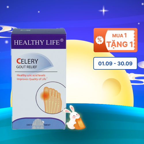 Viên uống Healthy Life Celery hỗ trợ  điều trị gout (Hộp 60 viên)