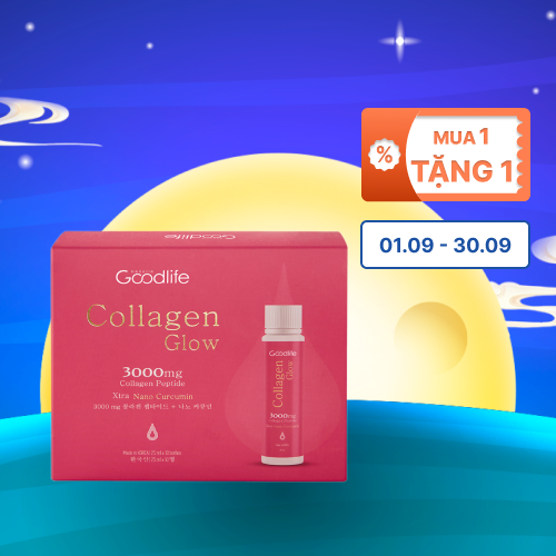 Nước uống Collagen Goodlife Collagen Glow 3000mg hỗ trợ làm đẹp da (Hộp 10 ống x 25mL)