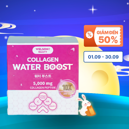 Nước uống Welson Beauty 10x Water Boost hỗ trợ đẹp da (Hộp 6 chai x 50ml)