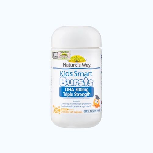 Viên nhai Nature’s Way Kids Smart DHA 300mg hỗ trợ phát triển não bộ (Chai 50 Viên)