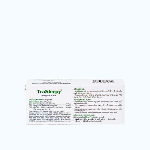 Viên uống TRAPHACO Trasleepy Dưỡng Tâm An Thần (Hộp 2 vỉ x 10 viên)