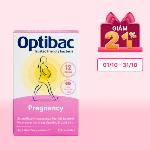 Viên uống OPTIBAC Pregnancy Probiotics bổ sung lợi khuẩn cho mẹ bầu (Hộp 30 viên)