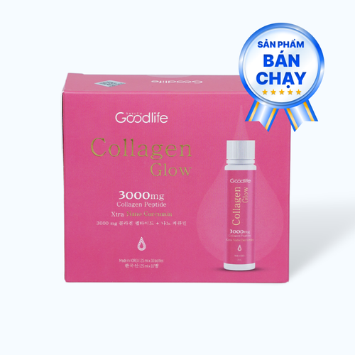 Nước uống Collagen Goodlife Collagen Glow 3000mg hỗ trợ làm đẹp da (Hộp 10 ống x 25mL)