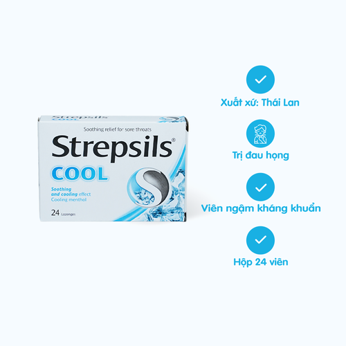 Viên ngậm Strepsils Cool trị đau họng (2 vỉ x 12 viên)