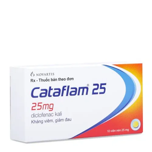 Viên nén Cataflam 25mg trị viêm và giảm đau khớp, đau do chấn thương, đau bụng kinh (1 vỉ x 10 viên)