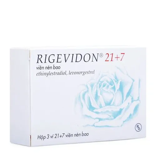 Viên nén Rigevidon 21+7 0,03mg/0,15mg thuốc tránh thai hàng ngày (3 vỉ x 28 viên)