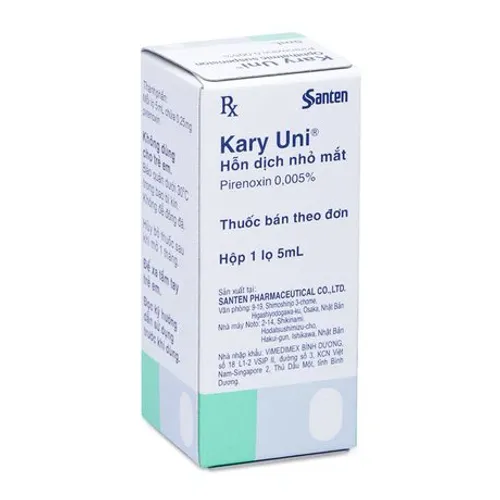 Hỗn dịch nhỏ mắt Kary Uni 0.005% trị đục thủy tinh thể mới phát ở người già (chai 5ml)