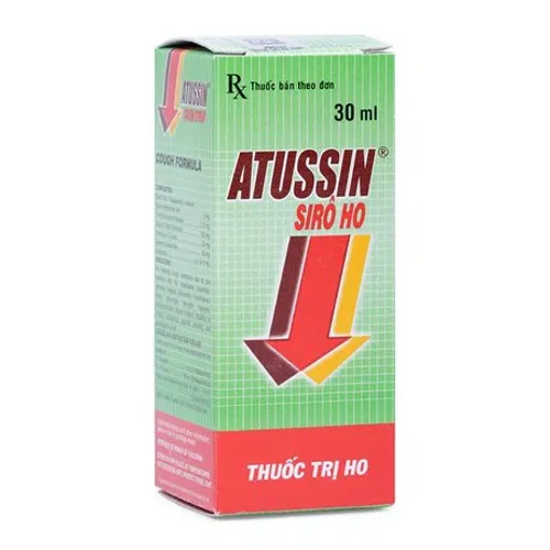 Siro Atussin giảm các triệu chứng ho do cảm lạnh, cúm, ho gà (chai 30ml)