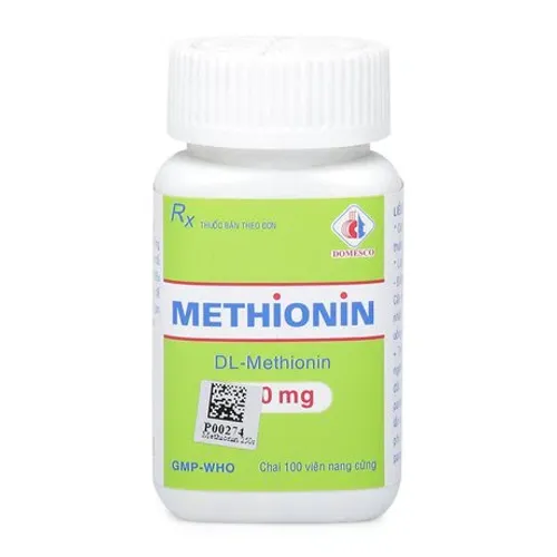 Viên nang Methionin 250mg Domesco điều trị quá liều paracetamol (chai 100 viên)