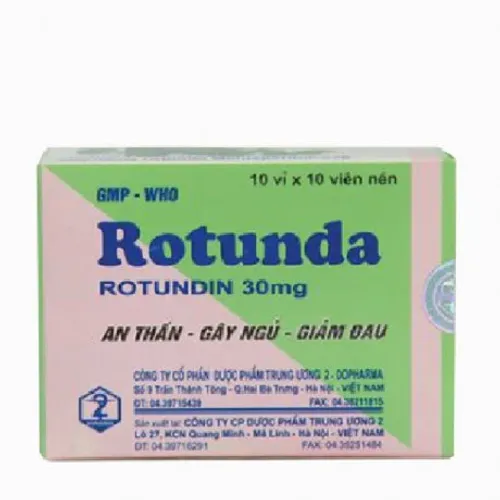Viên nén Rotunda 30mg hỗ trợ điều trị mất ngủ, giảm đau (10 vỉ x 10 viên)