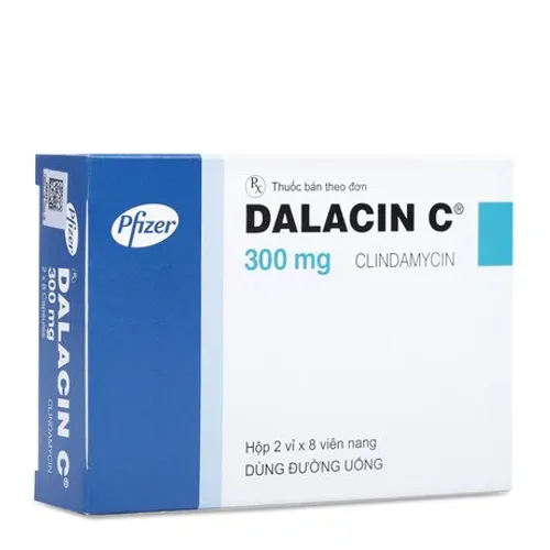 Viên nang Dalacin C 300mg điều trị nhiễm khuẩn (2 vỉ x 8 viên)