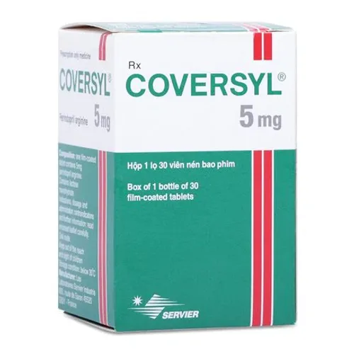 Viên nén Coversyl 5mg điều trị tăng huyết áp, suy tim (hộp 30 viên)