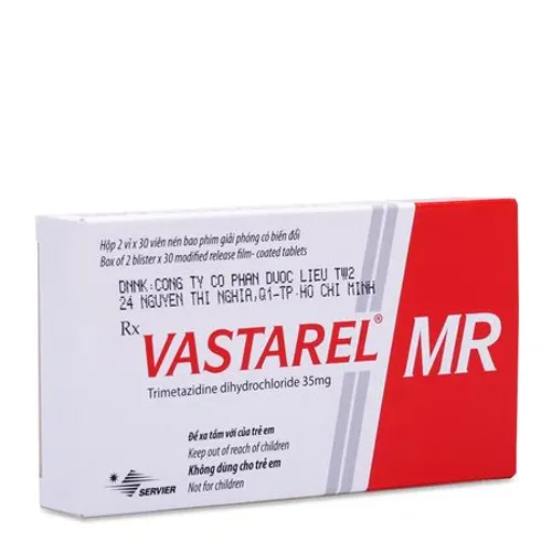 Viên giải phóng có kiểm soát Vastarel MR 35mg điều trị đau thắt ngực ổn định (2 vỉ x 30 viên)
