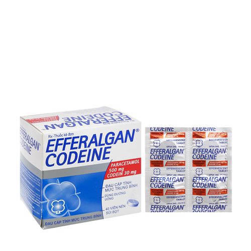 Viên sủi bọt Efferalgan Codeine 500mg/30mg giảm đau cấp tính ở mức độ trung bình (10 vỉ x 4 viên)