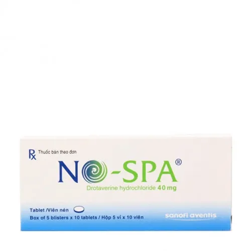 Viên nén No-spa 40mg chống co thắt cơ trơn đường tiêu hóa (5 vỉ x 10 viên)