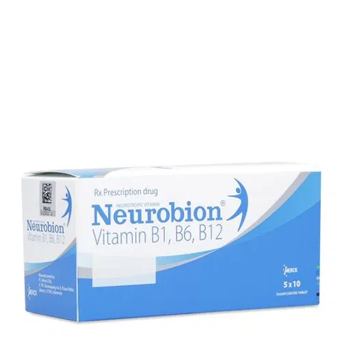 Viên bao đường Neurobion Tab điều trị rối loạn thần kinh ngoại vi, giảm đau (5 vỉ x 10 viên)